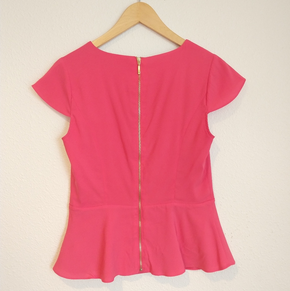 Express | Pink Ruffle Blouse - Picture 2 of 8